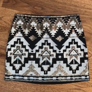 Express Aztec sequin skirt